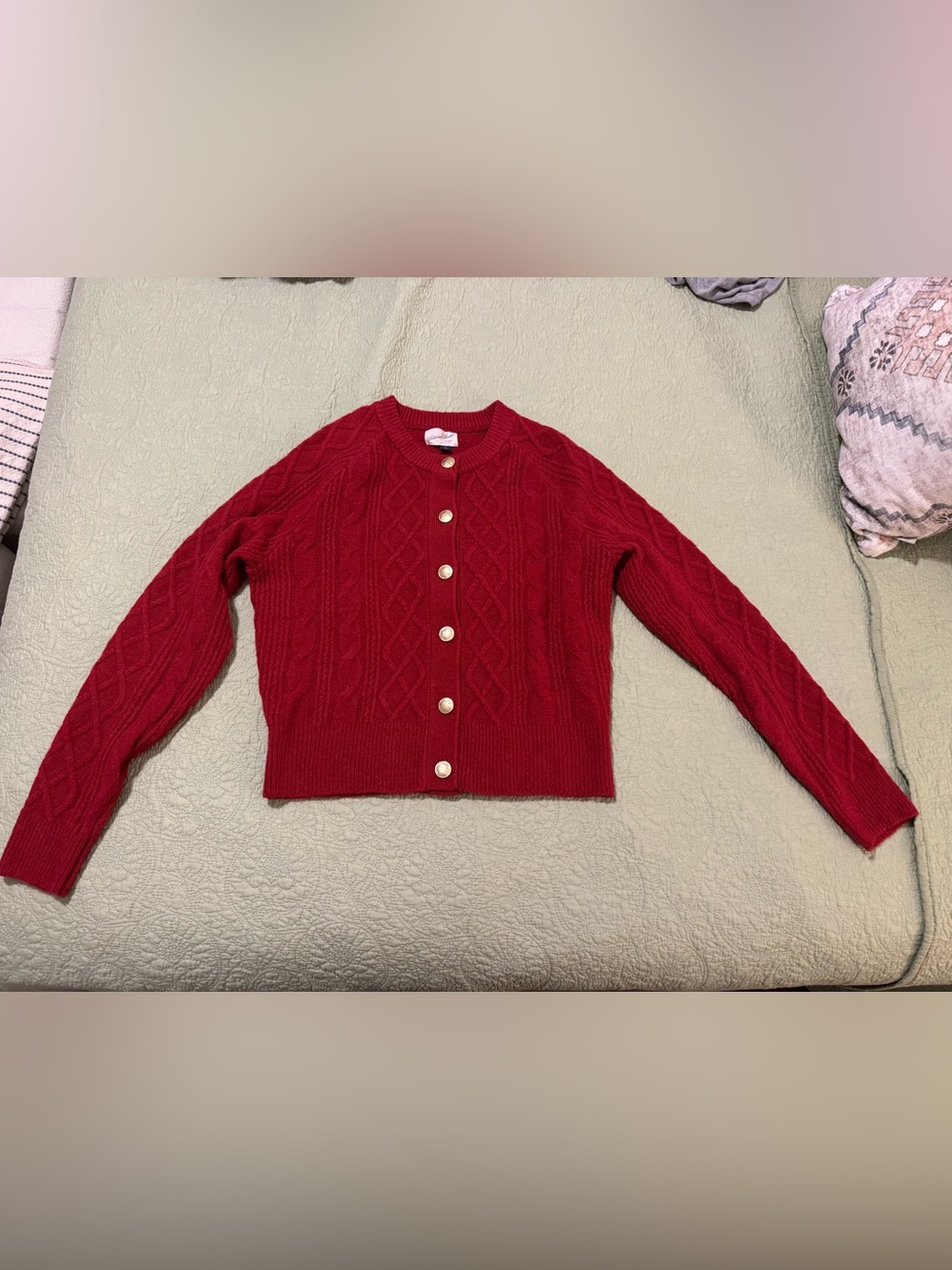 Universal Thread Red Cable Knit Cardigan Sweater